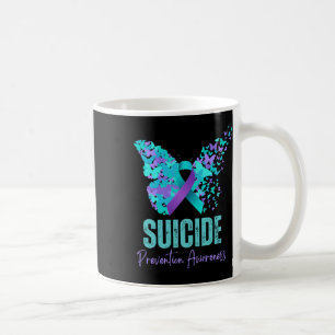 Caneca De Café Fita Roxa Azul Conscientização Prevenção de Suicíd