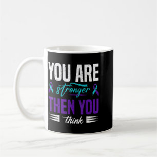 Caneca De Café Fita Roxa Azul Conscientização Prevenção de Suicíd