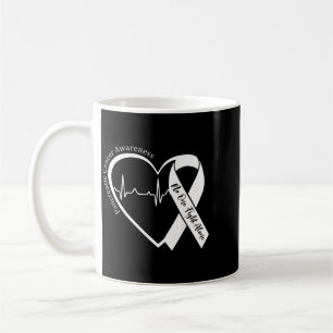 Caneca De Café Fita Roxa Coração Conscientização do Câncer de Pân