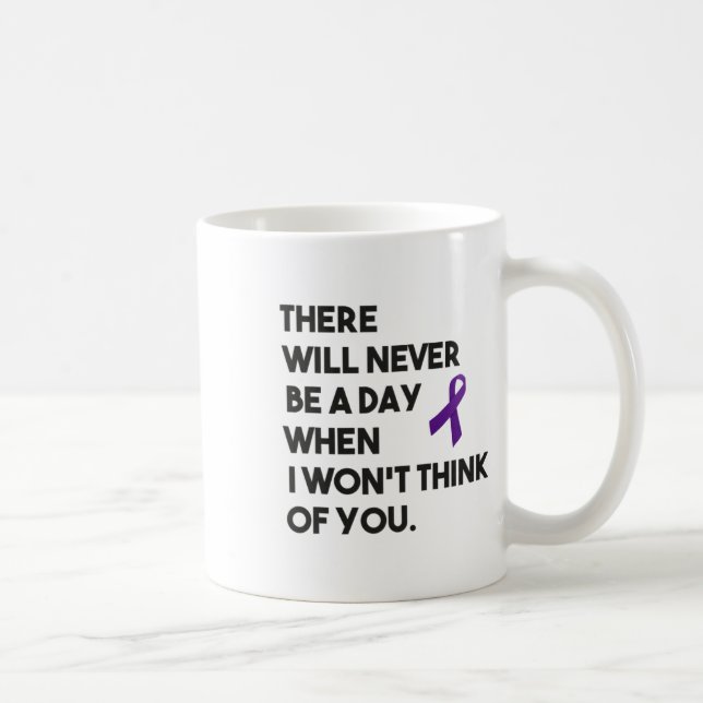 Caneca De Café Fita Roxa de Conscientização sobre Overdose Pense  (Direita)