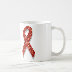 Caneca De Café fita vermelha de brilho