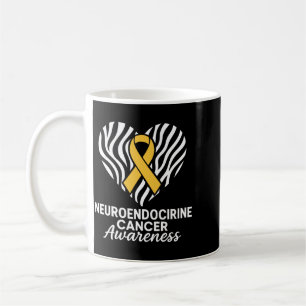 Caneca De Café Fita Zebra Coração de Conscientização do Câncer Ne