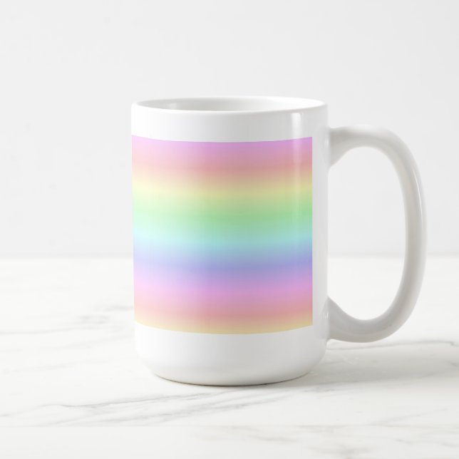 Caneca De Café Fitas de Arco-Íris de Pastel - Padrão (Direita)