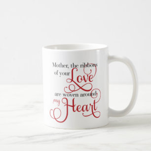 Caneca De Café Fitas Mãe de Amor Tecidas em torno do meu Coração