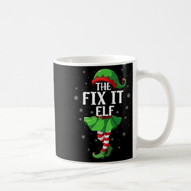 Caneca De Café Fix It Elf Christmas Girls Women Elf Squad Xmas Fa (Direita)