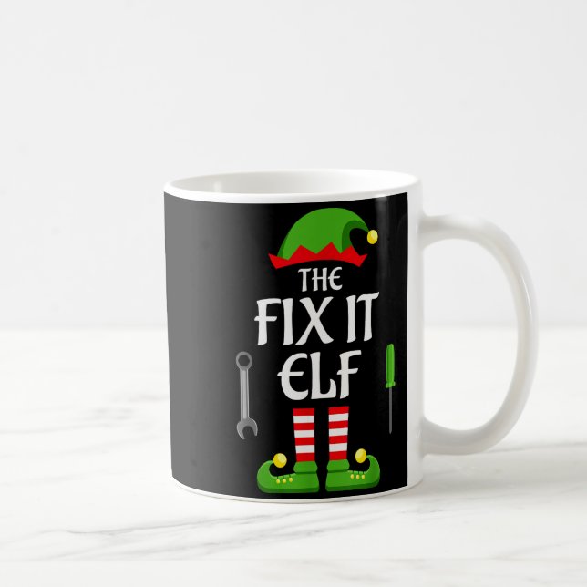 Caneca De Café Fix It Elf Family Matching Group Christmas  (Direita)