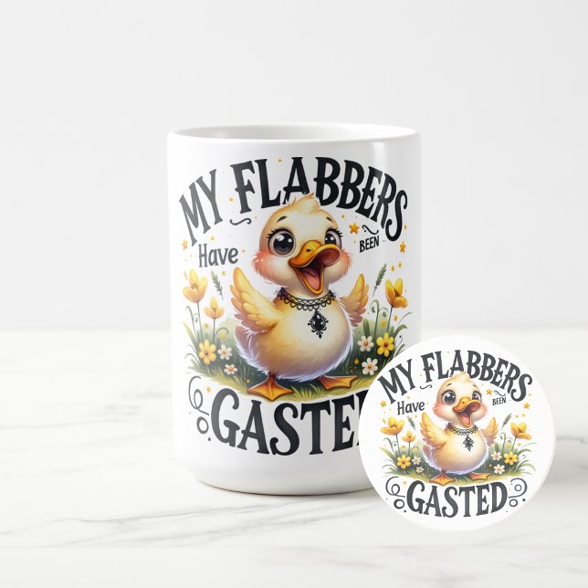 Caneca De Café Flabbergasted Duck Funny Cute Mug (Start your mornings with a giggle thanks to this whimsical “My Flabbers Have Been Gasted” mug)