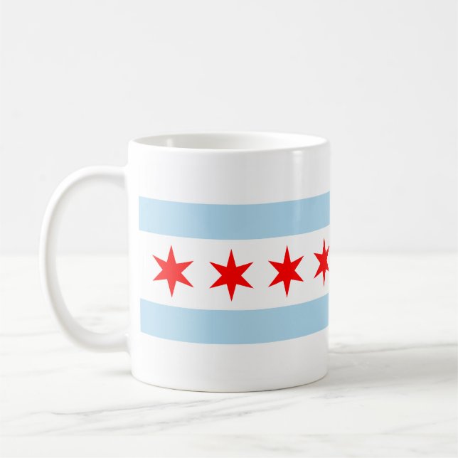 Caneca De Café Flag of Chicago, Illinois Coffee Mug (Esquerda)