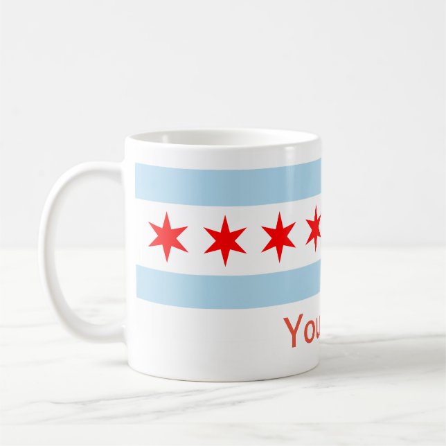 Caneca De Café Flag of Chicago, Illinois Coffee Mug (Esquerda)