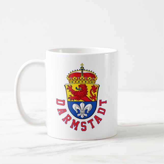Caneca De Café Flag of Darmstadt, Germany (Esquerda)