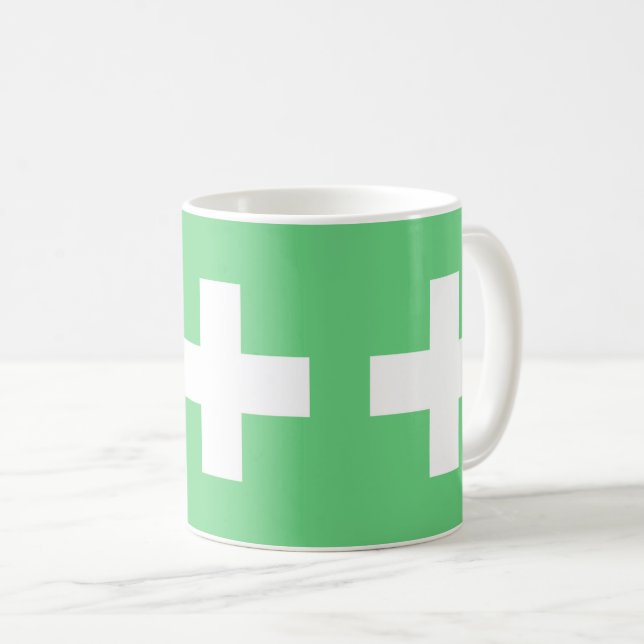 Caneca De Café Flag of Switzerland modified - Suíça Suisse - (Frente Esquerda)
