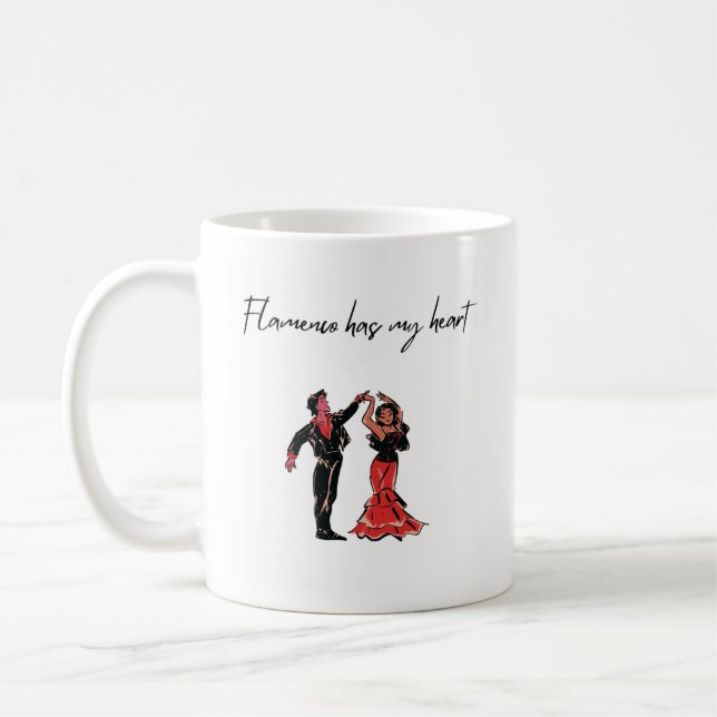 Caneca De Café Flamenco Tem Meu Coração (Esquerda)