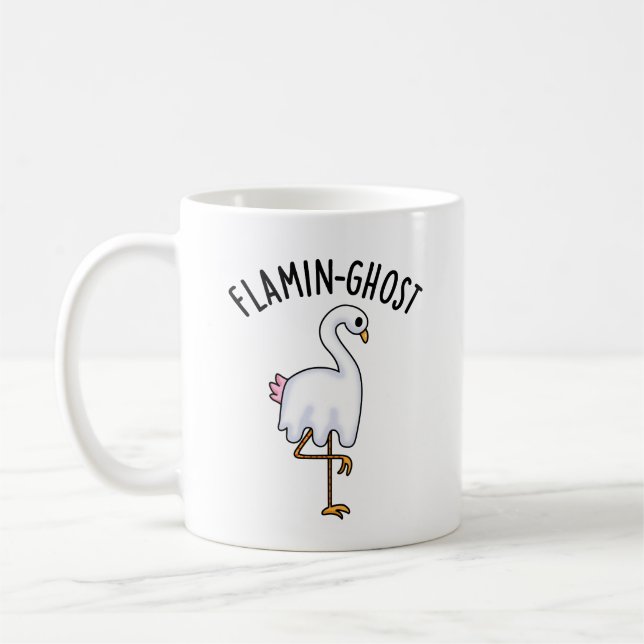 Caneca De Café Flamin-ghost Funny Flamingo Ghost Pun (Esquerda)