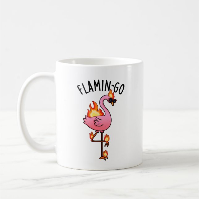Caneca De Café Flamin-go Funny Flamingo Pun (Esquerda)