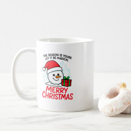 Caneca De Café Flaming Snowman Merry Christmas Mug Funny Holiday