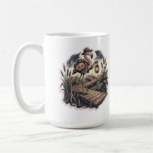Caneca De Café Flamingo Assustador Explorador do Pântano Hallowee
