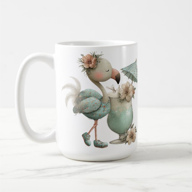CANECA DE CAFÉ FLAMINGO AZUL ADORÁVEL NA PRAIA COM SUNCASTLE (Esquerda)