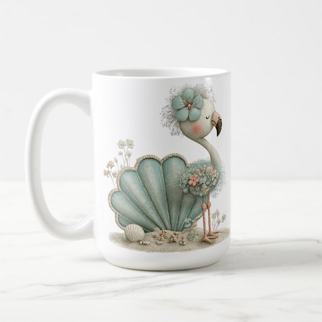 CANECA DE CAFÉ FLAMINGO AZUL ADORÁVEL NA PRAIA COM SUNCASTLE (Esquerda)