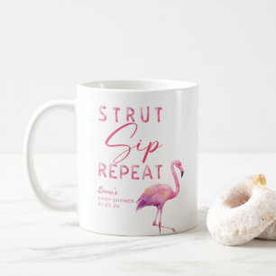 Caneca De Café Flamingo Chá de fraldas Mug - Strut Sip Repetir