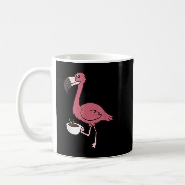 Caneca De Café Flamingo Com Bebendo De Café Engraçado (Esquerda)