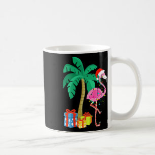 Caneca De Café Flamingo cor-de-rosa Palm Tree Tropical Xmas Fu