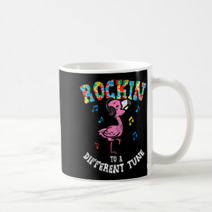 Caneca De Café Flamingo Dança Rockin Para Diferente Música Autism