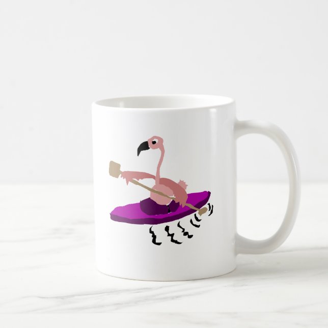 Caneca De Café Flamingo engraçado que Kayaking (Direita)