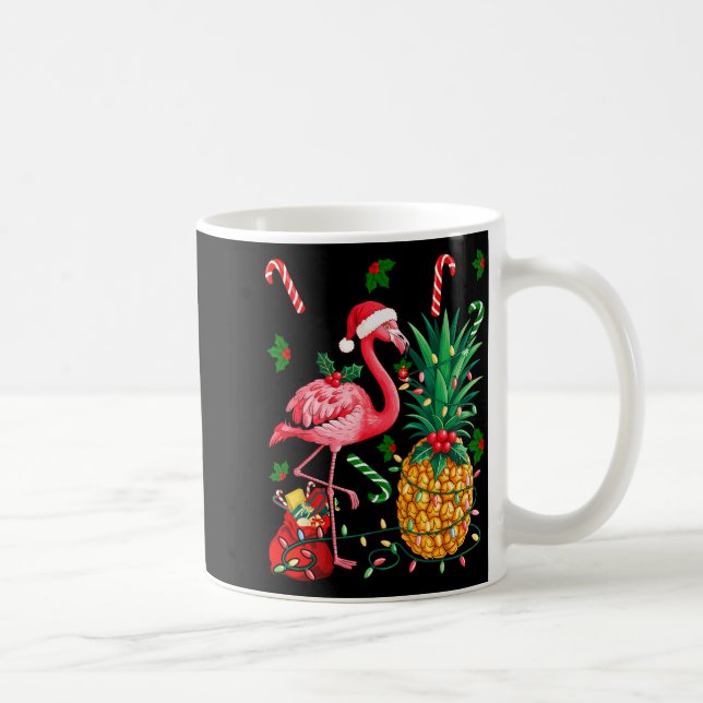Caneca De Café Flamingo Hawaiian Ne Christmas Lights Xmas  (Direita)