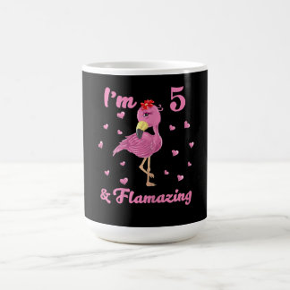 Caneca De Café Flamingo I'm 5 And Flamazing - Five Years Girls