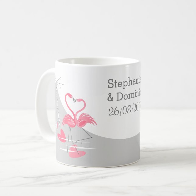 Caneca De Café Flamingo Love Large Moon Names (Frente Esquerda)