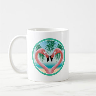 Caneca De Café Flamingo Love (Namorados tropical)