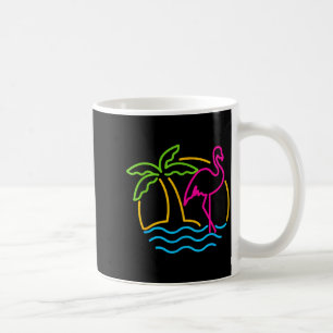 Caneca De Café Flamingo Nk Neon Retro Vintage Miami anos 80