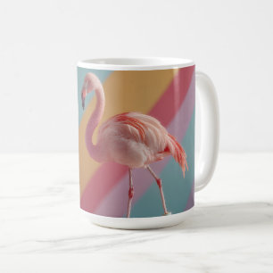 Caneca De Café Flamingo Rosa Caprichoso em Patins de Rodas
