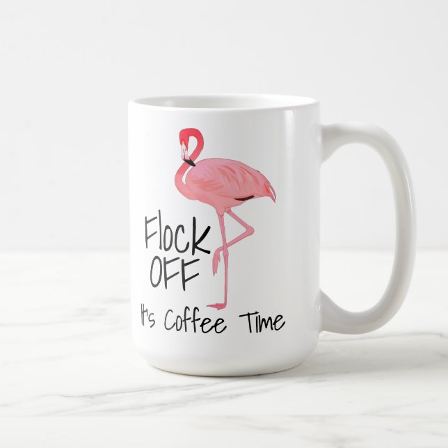 Caneca De Café Flamingo Rosa Engraçado Desligado (Direita)