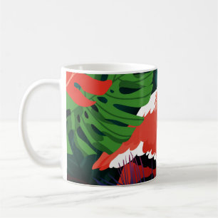 Caneca De Café Flamingo Rosa: Harmonia Tropical da Borboleta.
