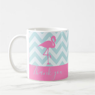 Caneca De Café Flamingo Rosa Moderno, Obrigado