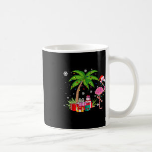 Caneca De Café Flamingo Rosa Palmeira de Natal Tropical Xmas Fu