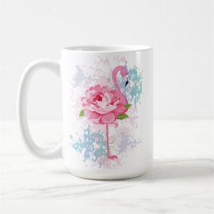 Caneca De Café Flamingo rosa pintado à mão personalizada