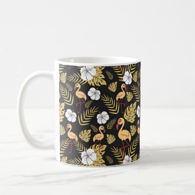 Caneca De Café Flamingo, sem descontinuidades, flores amarelas e  (Esquerda)