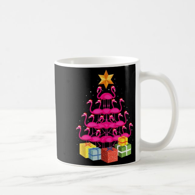 Caneca De Café Flamingo Tree Funny Ugly Christmas  (Direita)