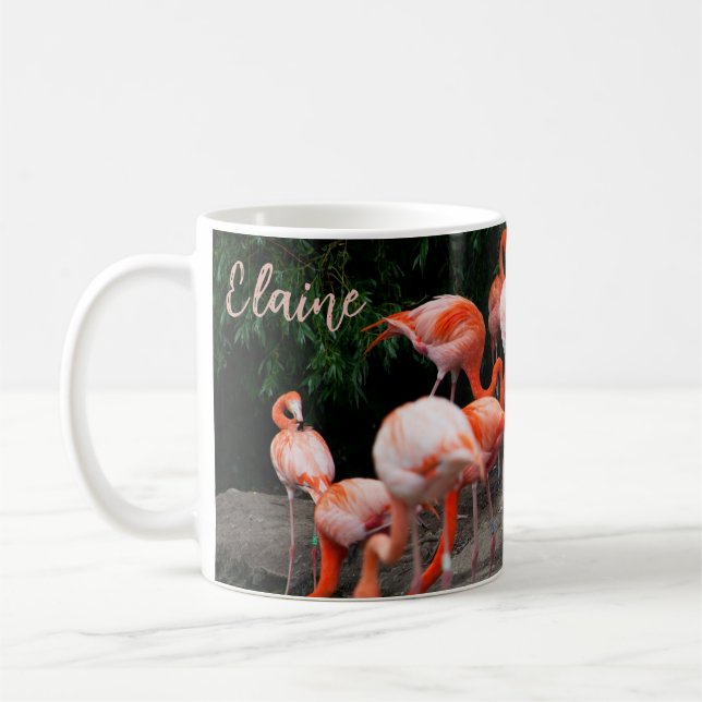 Caneca De Café Flamingo Tropical Cénico  (Esquerda)