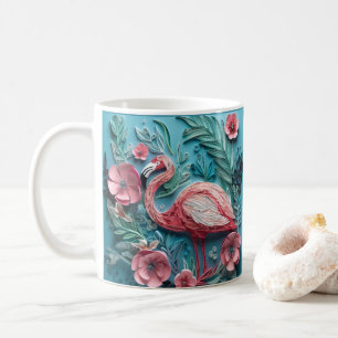 Caneca De Café Flamingo Tropical Rosa Impresso