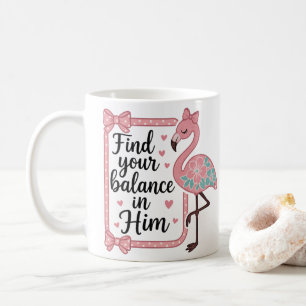 Caneca De Café Flamingo Versículo Bíblico Fé Religiosa Cristã