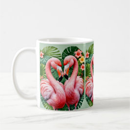 Caneca De Café flamingos colos cor-de-rosa amor tropical flamingo