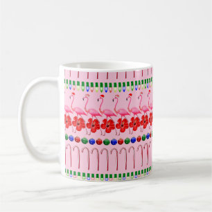 Caneca De Café Flamingos cor-de-rosa tropical de Natal feio a ros