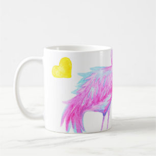 Caneca De Café Flamingos Graceful: Romance com Aquarela