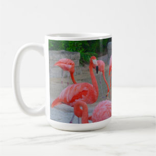 Caneca De Café Flamingos Rosa Flamingos Na Praia