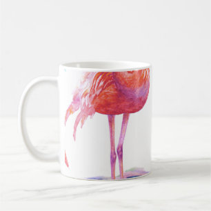 Caneca De Café Flamingos Tropicais: Orquídeas Aquarela Sem Olho.