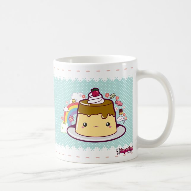 Caneca De Café Flan de Kawaii (Direita)