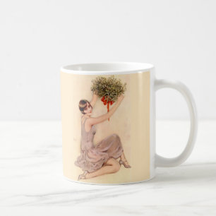Caneca De Café Flapper com Mistletoe